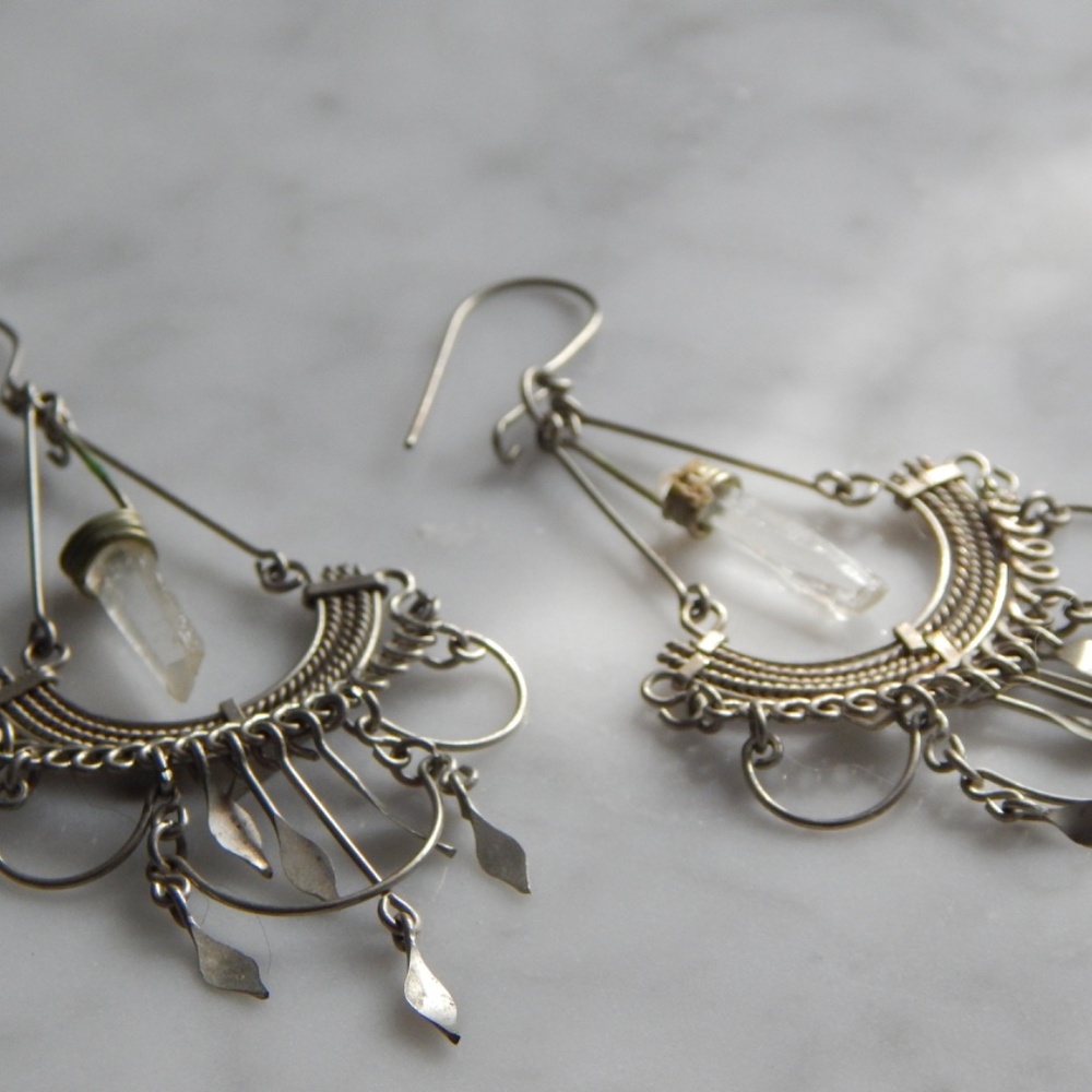 Sterling Silver Quartz Dangles - image 5